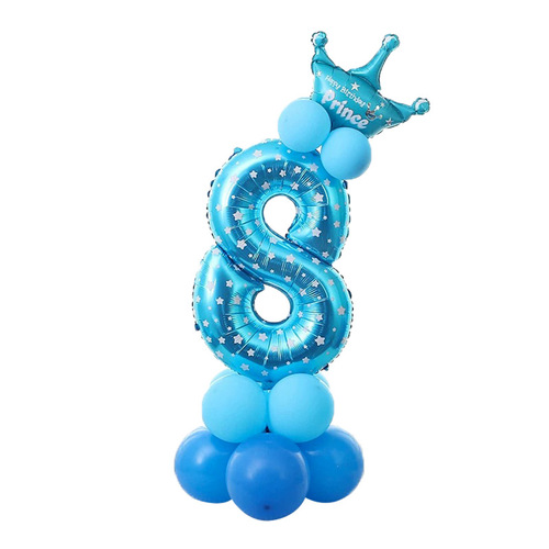 32-inch digital column balloon decoration, one-year-old baby digital road guide balloon set wholesale