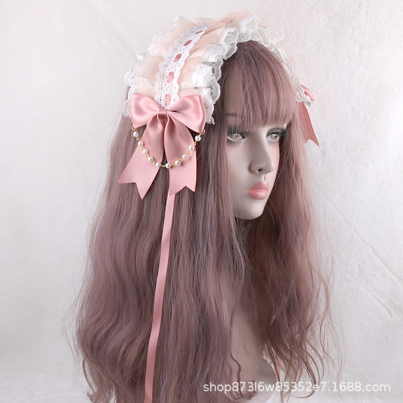 日本の柔らかい妹の白いレースの頭飾りlolitaの甘いものを郵送します。