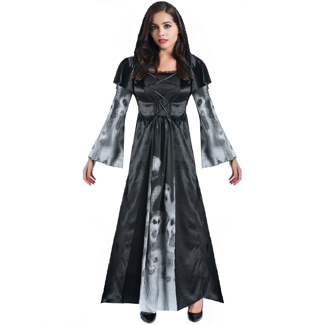 thumbnail image 1 of Disfraces de Halloween 2024 M-XXL Disfraces de Halloween para adultos Pascua talla grande festival de fantasmas disfraz de bruja esqueleto disfraz de escenario ropa de fantasma, 1 of 4