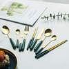 Scandinavian coffee ceramics stainless steel, green fruit fork