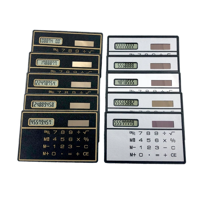 Калькулятор карт Ультра-тонкая банковская карта на солнечной энергии Мини маленький размер Канцелярская коробка Соответствующая сборка компьютера