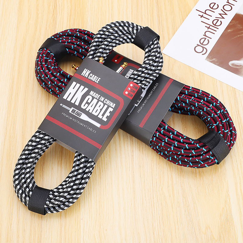 HK brand 3 m guitar electric box audio pickup guitar audio cable electric guitar braided Hi-Fi cable
