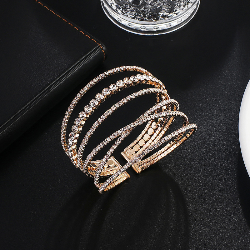 Europe and the United States jewelry new diamond steel wire elastic bracelet six row irregular personality bracelet jewelry spot B291 Europe and the United States jewelry new diamond steel wire elastic bracelet six row irregular personality bracelet jewelry spot B291