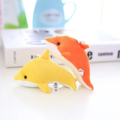 8CM cute little dolphin doll plush toy dolphin bag keychain mobile phone pendant bouquet wedding gift