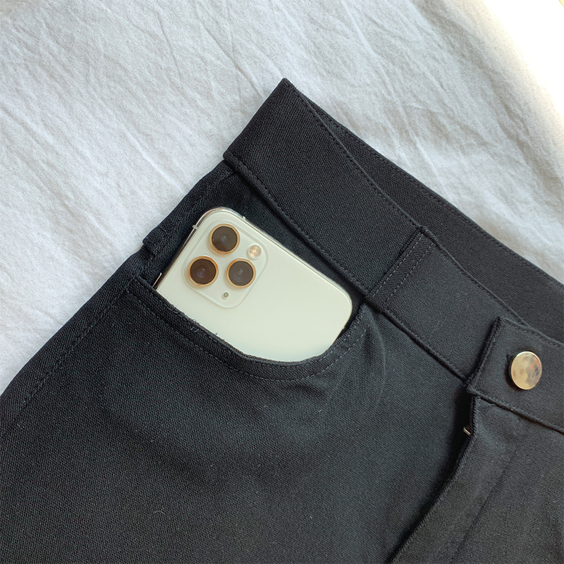 Hong Kong Style Denim Shorts Women's Magic Pants Black Mid-Pants Outer Wear Tight Elastic Cycling Cycling Five-Point Pants Thin and Versatile