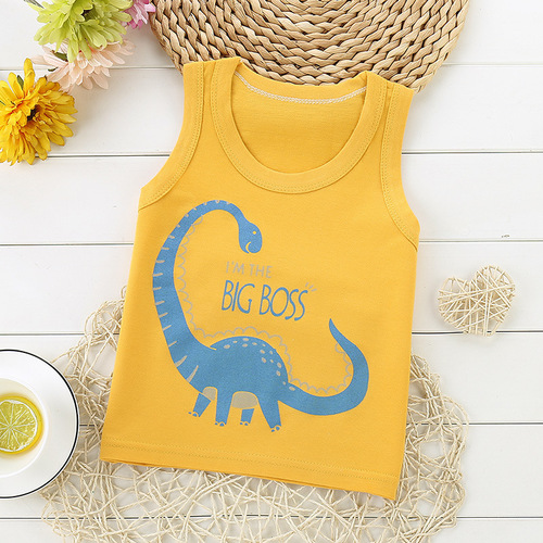Children's vest summer new boys' sleeveless cotton tops 24 Korean style girls' bottoming shirt breathable vest for children