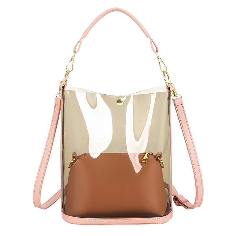 Bolsa de entrega de una pieza para mujer 2020 nueva bolsa de cubo transparente láser de verano bagspu bolsa de hombro para mujer bolso crossbody