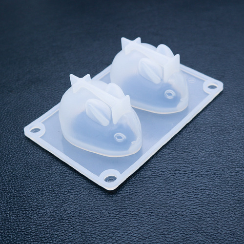 DIY two-in-one rabbit resin mold mirror animal rabbit 3D mold cake decoration mirror stand