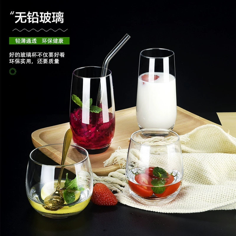 Crystal tea cup for home use, clear water glass, mousse