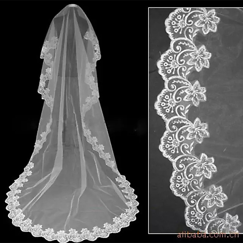 Bridal Wedding Lace Veil, Single-Layer Veil for Wedding Photography Studio and Ceremony Bridal Wedding Lace Veil, Single-Layer Veil for Wedding Photography Studio and Ceremony