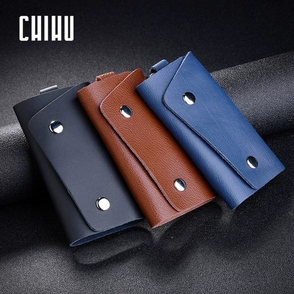 Wholesale Customized Logo Men's and Women's Key Bag Cowhide Waist Hanging Household Key Bag Practical Key Chain Key Bag