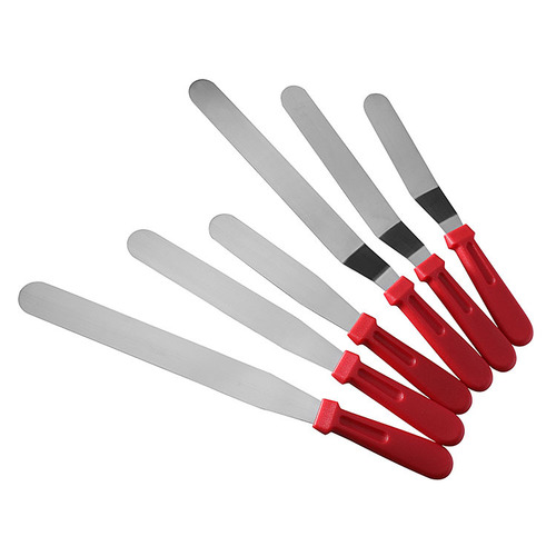 Baking tools: plastic handle spatula, straight edge knife, scraper, demolding knife, cake cream icing and piping knife