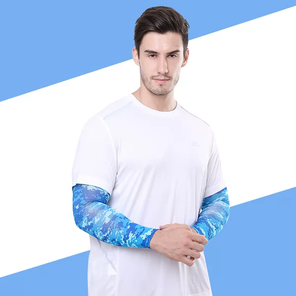 Factory Direct sales Korean men's riding oversleeve summer ice silk sleeves outdoor bicycle breathable sun protection fingerless arm guard