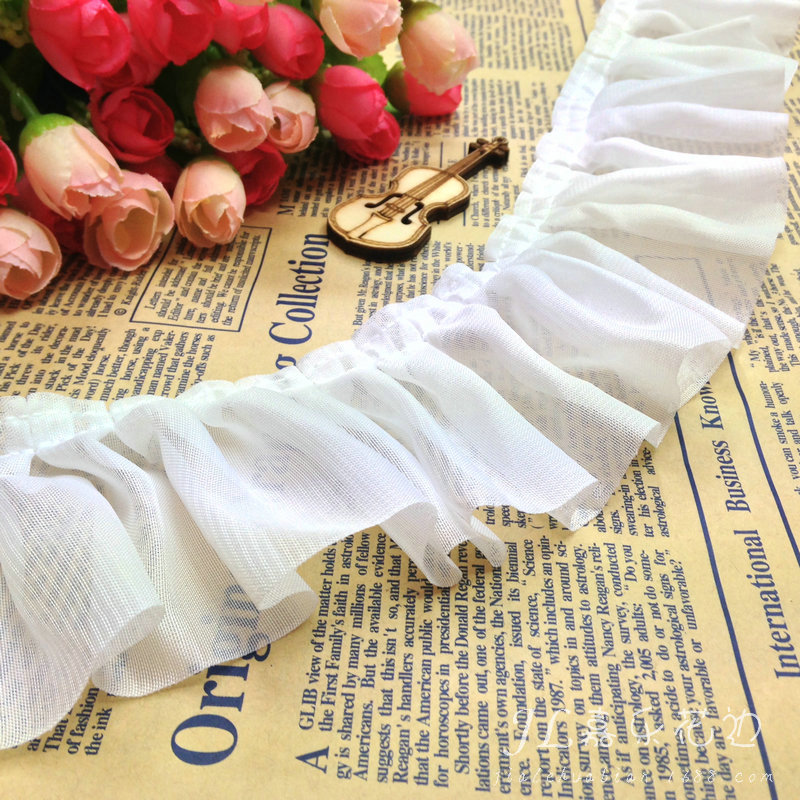 现货供应 5.5CM100D雪纺打折花边 服饰辅料 DIY手工 多色可定