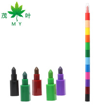 12节长方形多节彩虹蜡笔（587）多色儿童小礼品画笔玩具
