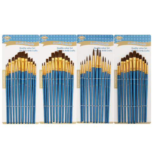 Amazon Watercolor Acrylic Brush Set 12 Pearlescent Blue Rod Student Art Painting Oil Painting Brush Wholesale