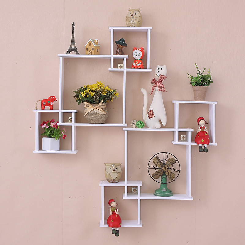 Modern Fashion Wall Shelf Storage Rack Creative Display Stand Background Wall Decoration Simple Wind Shelf
