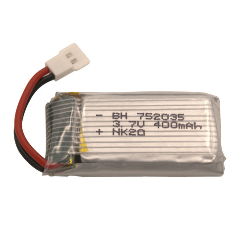 3.7V 400mAh Lithium Battery for Toy Drone 752035 Plug 25C Power Model Polymer Battery