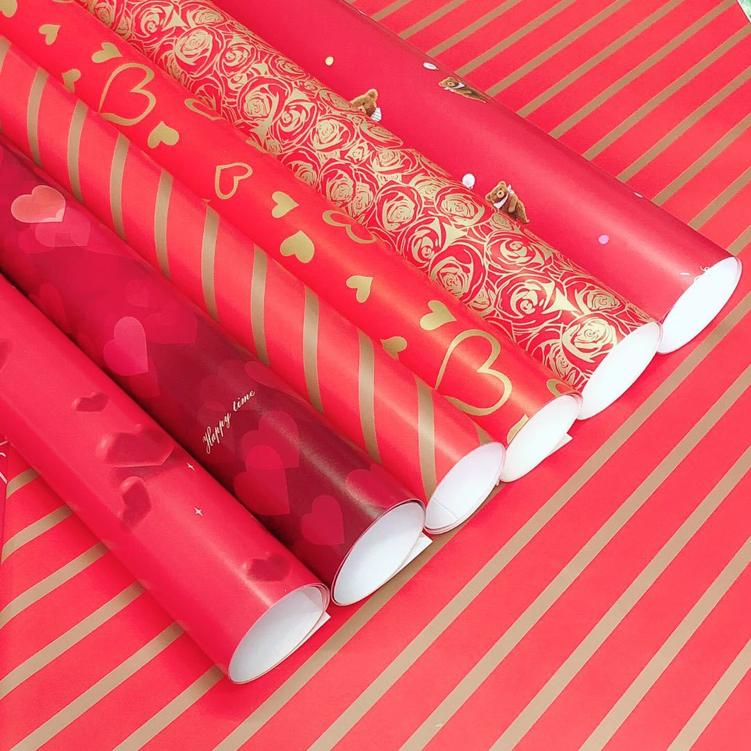 新婚生日新年福字大红情人节礼物包装纸礼盒礼品装饰纸母亲手工纸