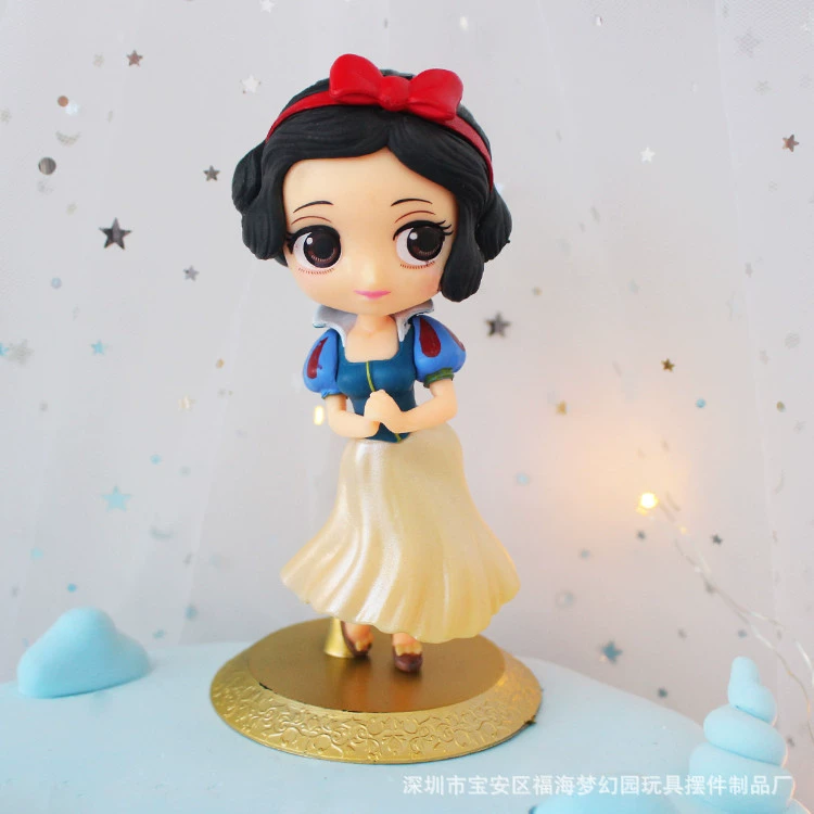 Q версия Белоснежка, милый мультфильм сплошной большой глаз принцесса серии день рождения торт украшения