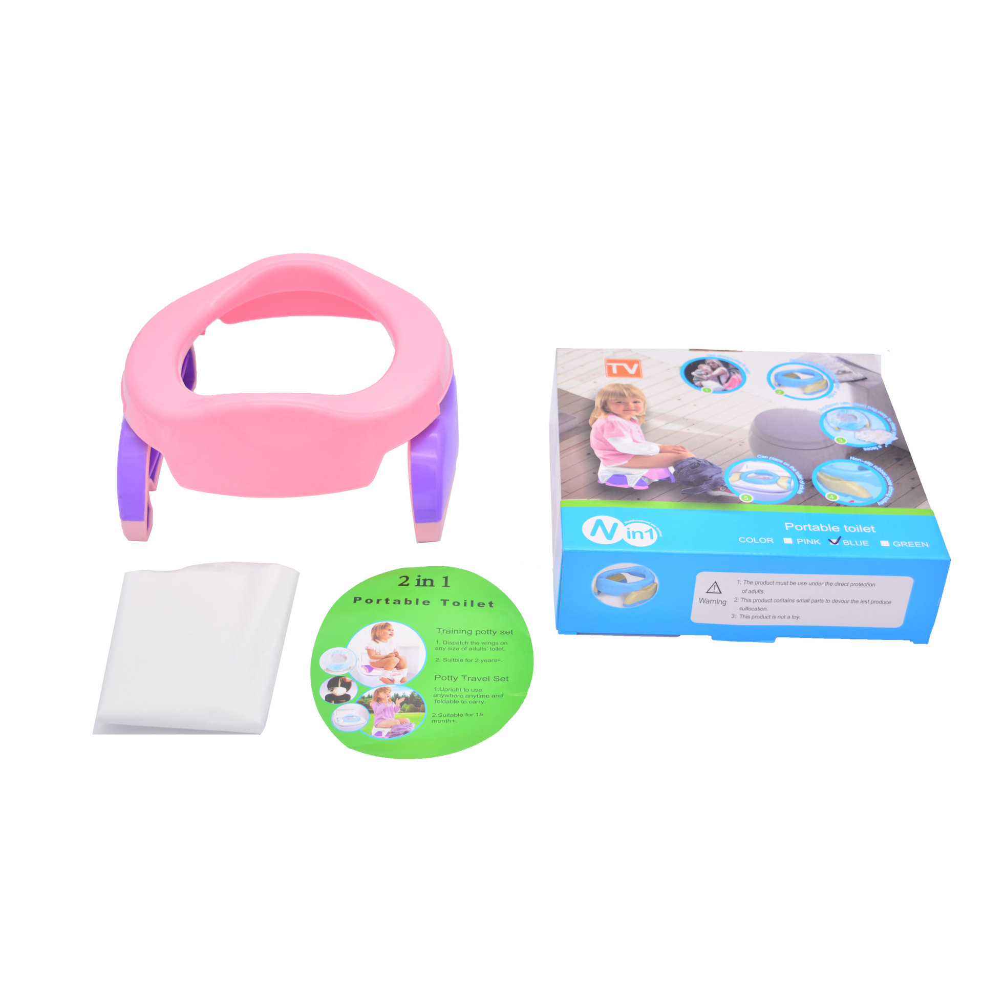 Inodoro para niños en stock cuidadosamente seleccionado Inodoro plegable portátil para automóvil Baño especial para bebés Inodoro para bebés engrosado