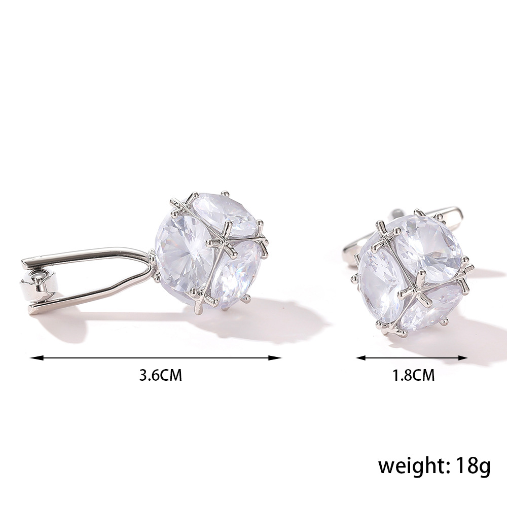 Gemelli da uomo di alta qualità, leggeri, di lusso, in zircone, oro, argento, polsino per camicia, chiodo XK20S011_voghion.com