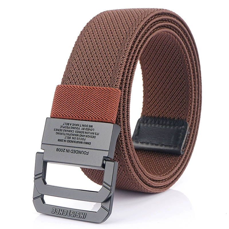 Two ring buckle elastic canvas fine narrow belt trendy belt belt canvas woven pants band manufacturers spot wholesale