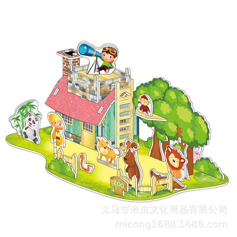 Three dimensional brainteaser, toy, house, interactive constructor, DIY, in 3d format, family style, Birthday gift