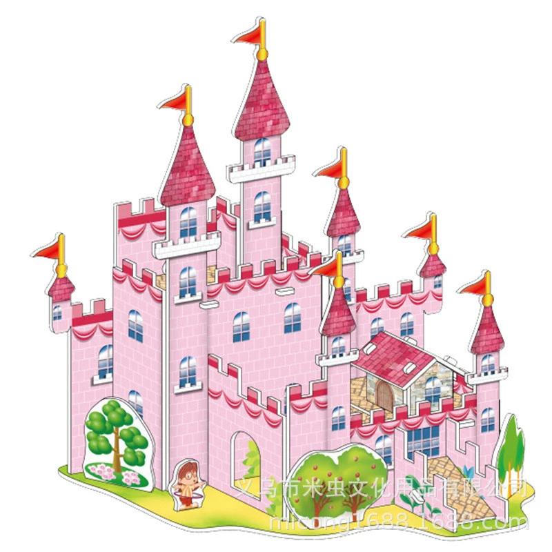 Three dimensional brainteaser, toy, house, interactive constructor, DIY, in 3d format, family style, Birthday gift