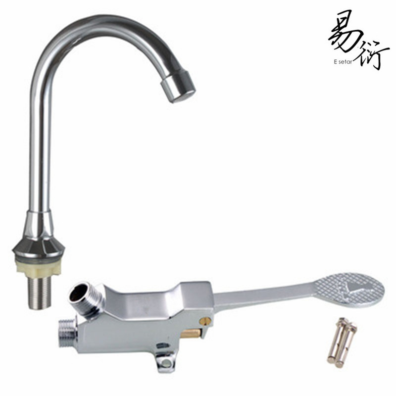 Fábrica al por mayor de cocina cuenca vegetal pedal de la válvula de salida del pedal del pie del grifo sin contacto solo grifo frío