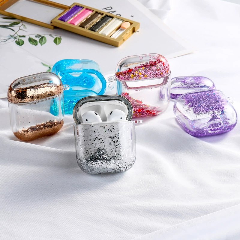 Protective case (Apple) AirPods 1/2/3/4/Pro — PC hard shell, glitter flow‑sand designs