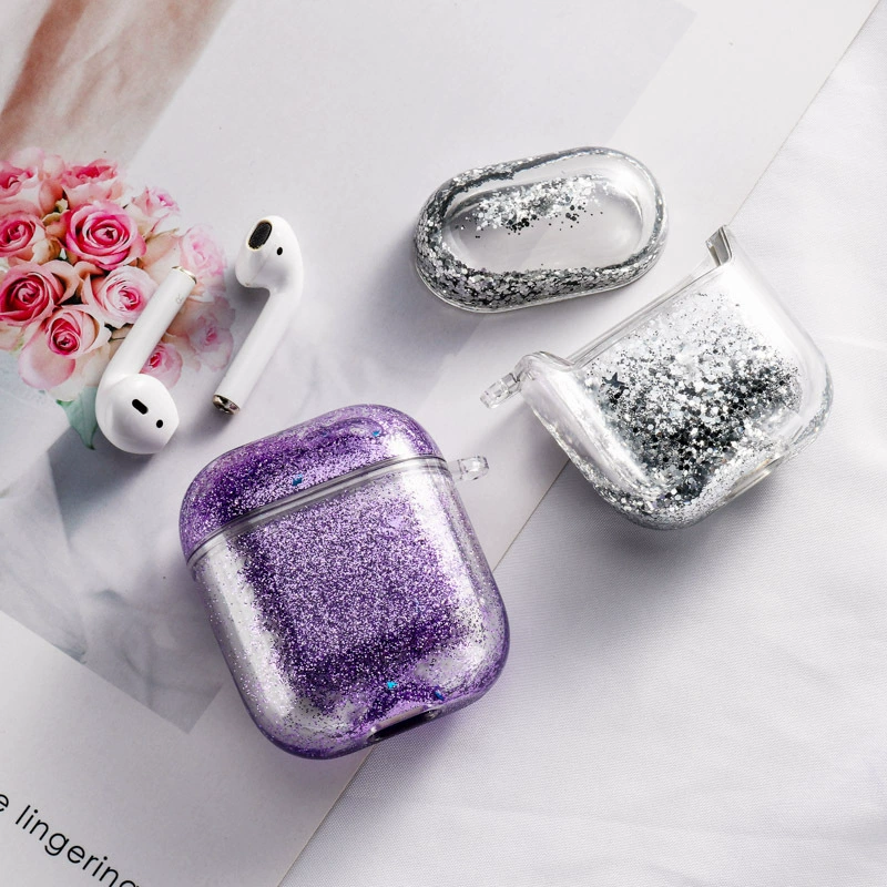 Protective case (Apple) AirPods 1/2/3/4/Pro — PC hard shell, glitter flow‑sand designs