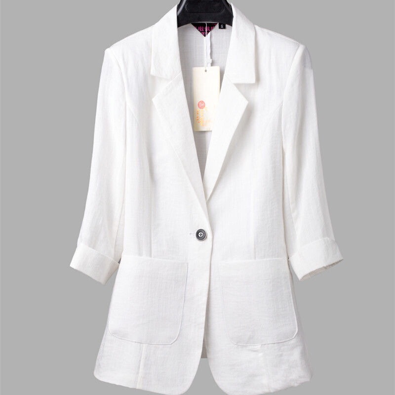 2026 New Spring and Summer Thin Women's Blazer Slim Fit Professional Suit Short Three-Quarter Sleeve Jacket Women's Coat 2026 New Spring and Summer Thin Women's Blazer Slim Fit Professional Suit Short Three-Quarter Sleeve Jacket Women's Coat