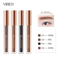 VIBELY 4-Color Natural 3D Eyebrow Pencil for International Trade, Long-lasting Waterproof, Easy to Apply with Eyebrow Brush, Cross-Border