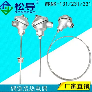 K型铠装热电偶WRNK-131 可弯曲温度探头WZPK铠装Pt100铂热电阻