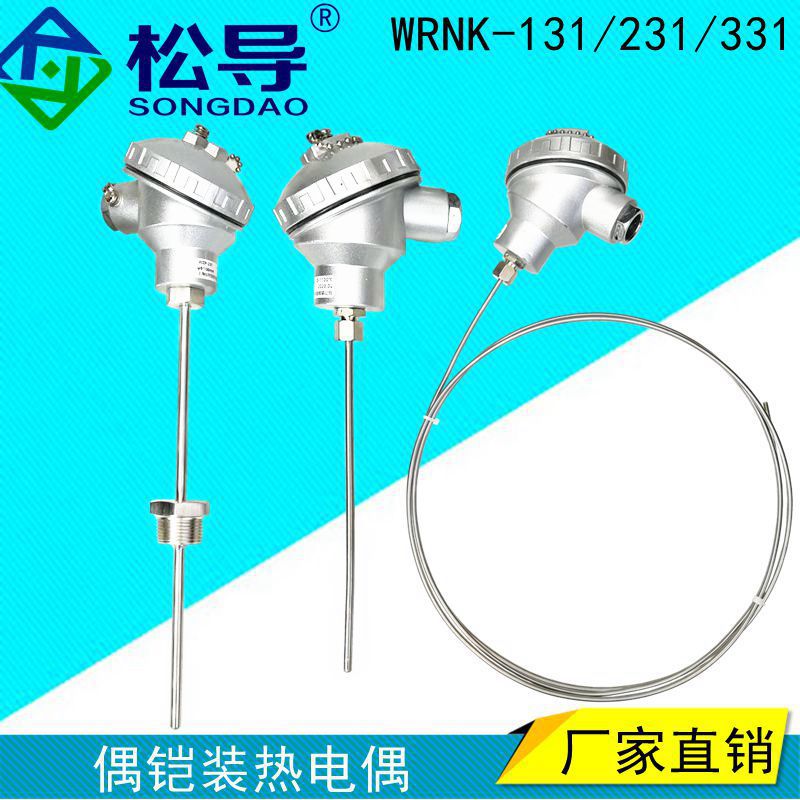 K型铠装热电偶WRNK-131 可弯曲温度探头WZPK铠装Pt100铂热电阻