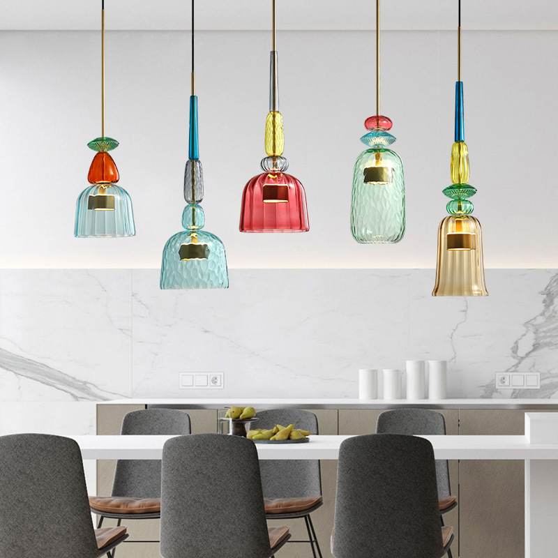Nordic Creative Post-Modern Light Luxury Internet Celebrity Restaurant Bar Table Macaron Candy Glass Small Chandelier Decoration Wholesale Nordic Creative Post-Modern Light Luxury Internet Celebrity Restaurant Bar Table Macaron Candy Glass Small Chandelier Decoration Wholesale