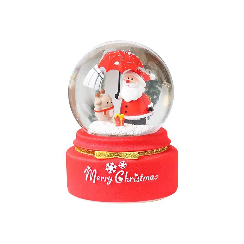 Customized Christmas Snowman Crystal Ball Christmas Music Box Resin Ornaments Holiday Decoration  Crafts Creativity