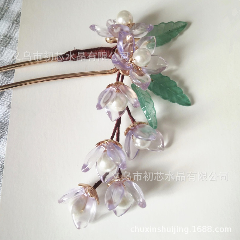 品质捷克琉璃花瓣10*15mm小昙花花瓣diy饰品配件古风发簪手工材料