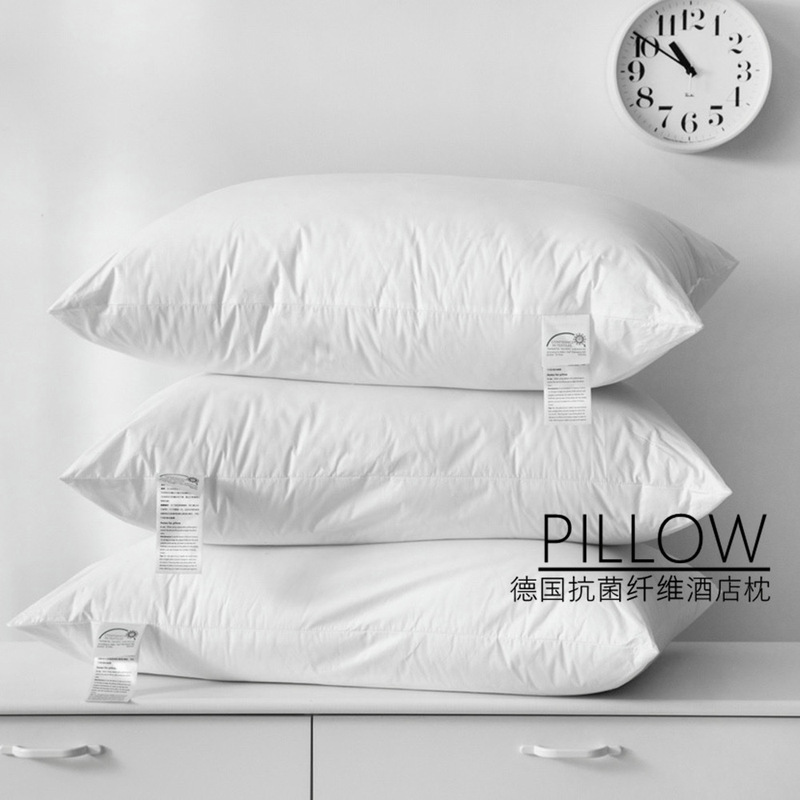 HotelPillow high-end fluffy cotton pillow core German antibacterial fiber race goose down hotel pillow low Senior high school