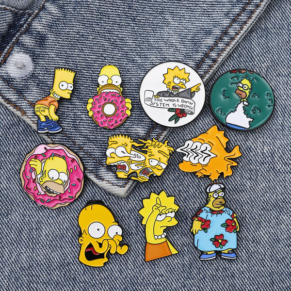 Foreign Trade Creative Explosion brooch Cartoon Simpson