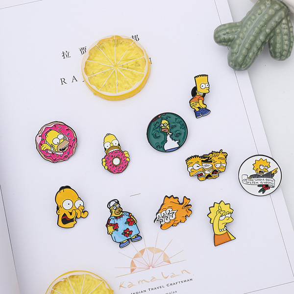 Foreign Trade Creative Explosion brooch Cartoon Simpson