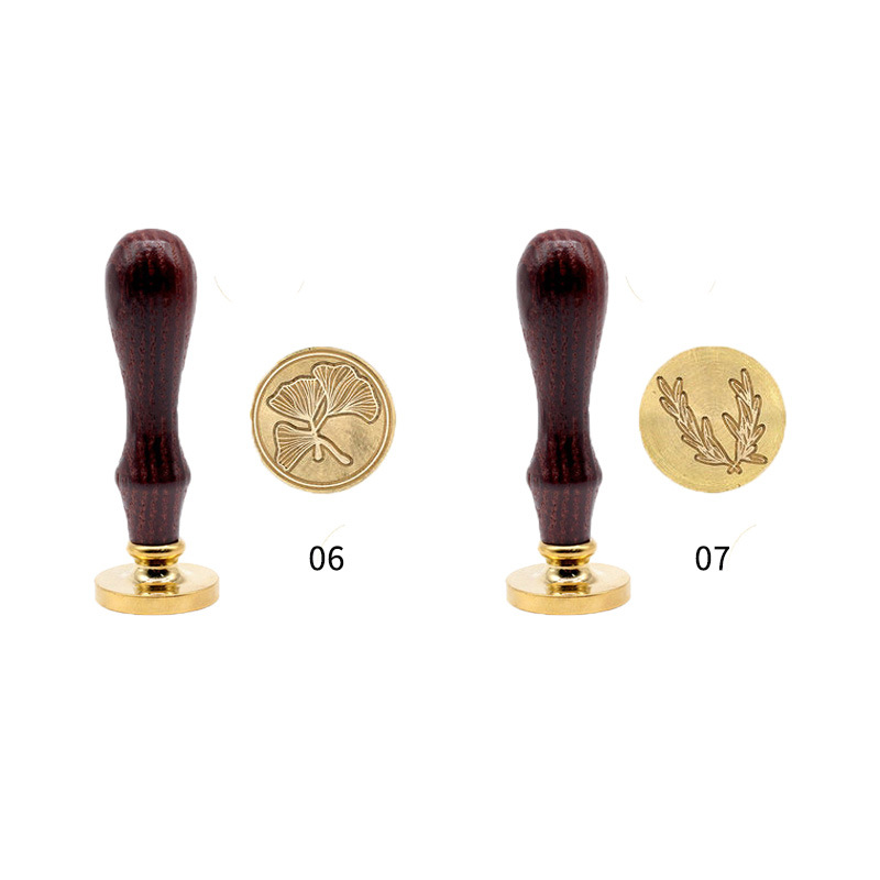 Fábrica al por mayor sello de pintura de fuego sello único con flores de plantas y hojas múltiples cabeza de cobre mano cuenta DIY Etiqueta de cera producción