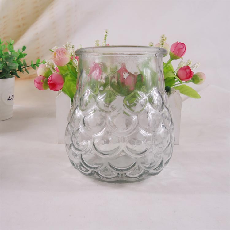 厂家直销浮雕蜡烛玻璃罐 玻璃蜡台工艺蜡烛玻璃瓶加工喷涂