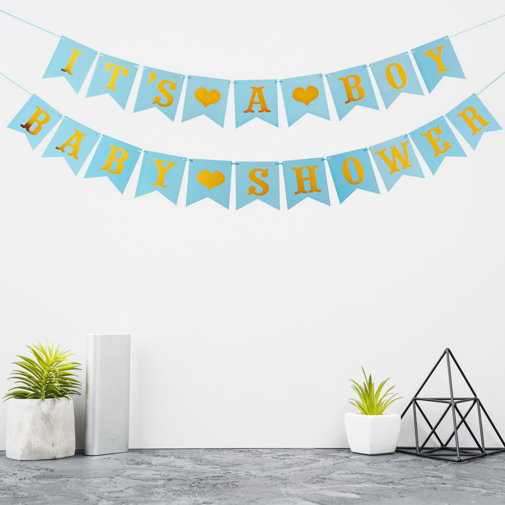 Es una niña bebé niña fiesta tire bandera carta bebé ducha bebé niños cumpleaños tire Flor al por mayor