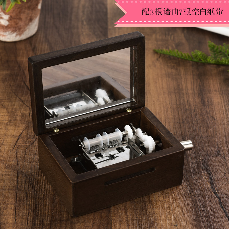 Yunsheng 15-tono 30-tono de manivela cinta de papel movimiento musical caja de música de madera caja de música DIY