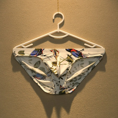 Men's stylish low-rise triangle underwear, ice silk breathable, fashionable, revealing, sexy, personalized, trendy, youth, plus size.