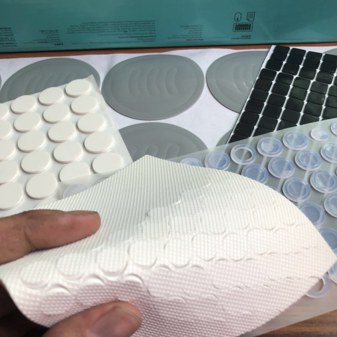 背膠防滑矽膠墊圈防撞防震自粘帶膠黑色白色透明減震單面帶膠耐磨