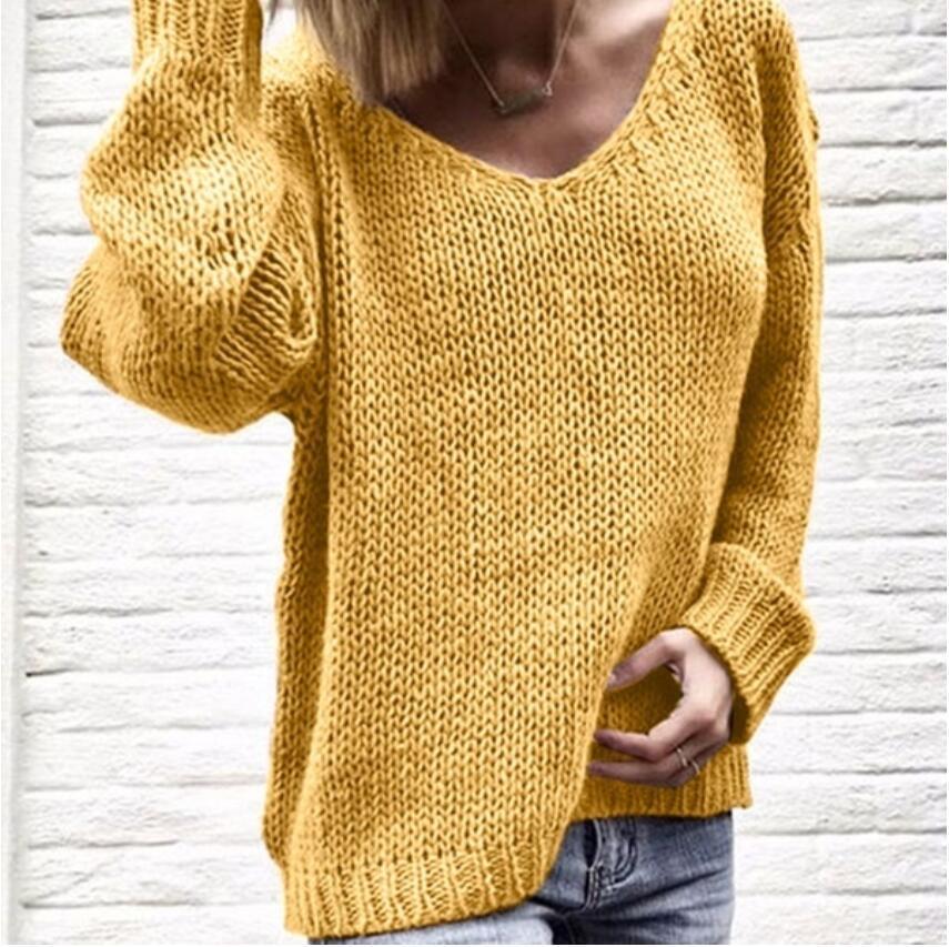 Suéter de punto popular para mujer 2025 para otoño e invierno, adecuado para Amazon, Europa y América, Wish, estilo urbano casual, eBay