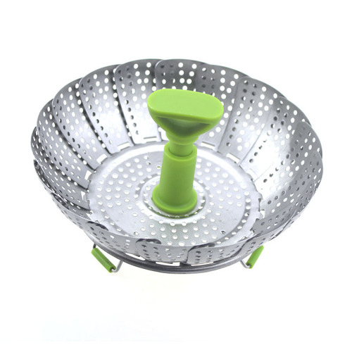 9-inch adjustable stainless steel folding steamer, retractable steamer, steam rack, drain basket, fruit plate